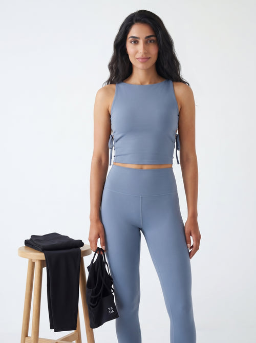 Maya Vida grey blue leggings catalog shot