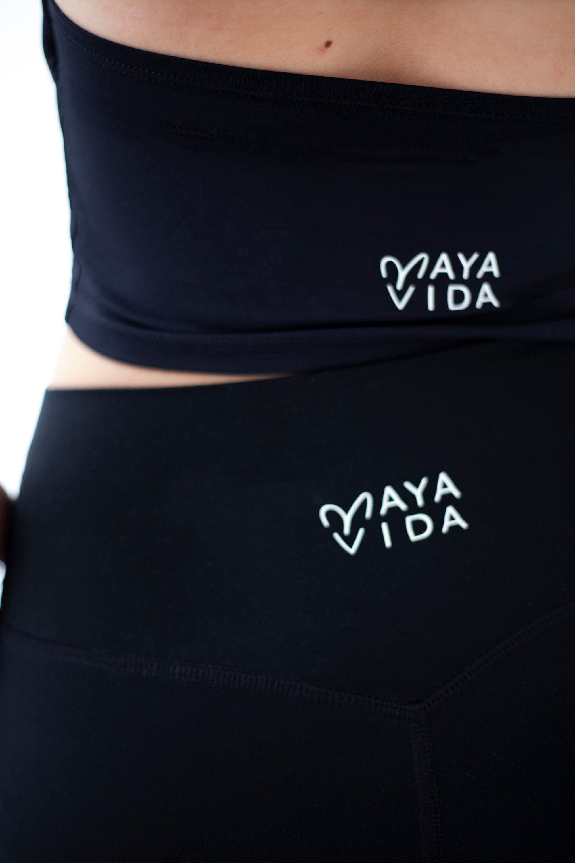 Maya Vida logo detail on waistband